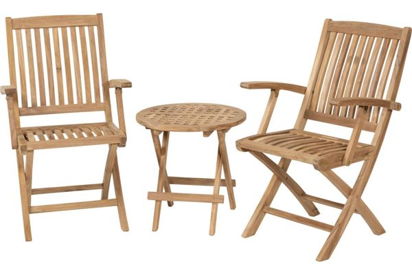 Teak klappstol m armlene*