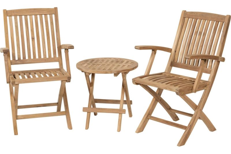 Teak klappstol m armlene*