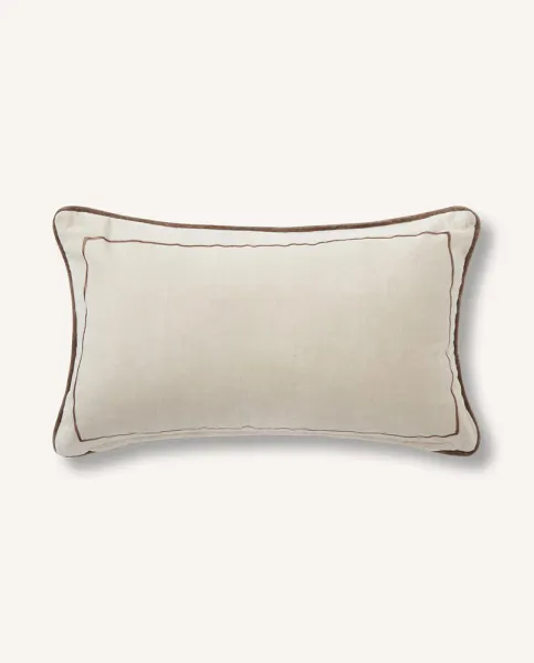 Grafisk brodert pute i fløyel 30 x 50 cm