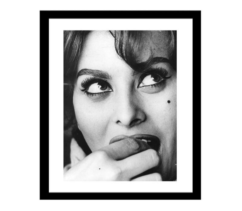 Bilde i glass sort treramme 70x90 Sophia Loren